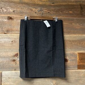 NWT J. Jill Ponte Pencil Skirt Medium Gray Stretch Career